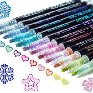 KOUSICOO Glitter Markers – 12 Shimmer Pens